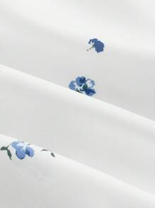 SHEIN MOD 女士碎花褶皱度假吊带背心，返校季、夏季、度假、海滩、浪漫约会、Y2K风格、毕业典礼、婚礼、返校季、甜美浪漫乡村风上衣 - 白色 - 查看 11