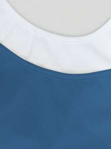 INAWLY 女士休闲街头时尚二合一背心，夏季 - 藍色 - 查看 3