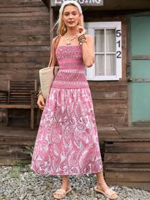 LanaWest Women's Floral Print Ruffle Hem Maxi Vacation Dress - Multicolor - View 3