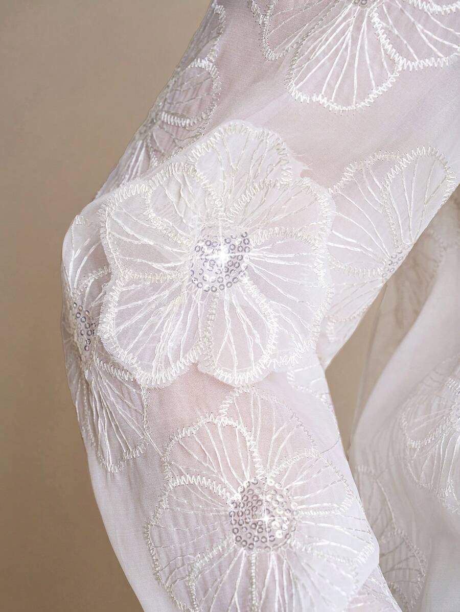 Chikora 大码女式3D立体印花雪纺褶皱优雅职业通勤衬衫 女式夏季服装 女装 女装夏季套装 女式衬衫 优雅,骄傲女性,教师女性,机场女性,度假女性,夏季连衣裙女性,7月4日女性,商务休闲女性,夏季女装,外出上衣女性,纽扣衬衫女性,夏季上衣,外出上衣女性,办公室女性,夏季上衣女性,可爱夏季上衣 - 白色 - 查看 1