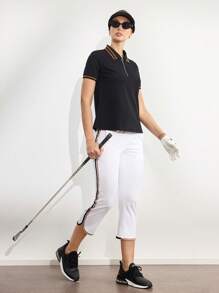 Activina Women Contrast Trim Casual Sports Pants