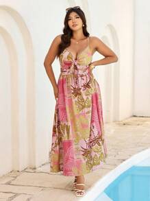 Elaquor Plus Size Spaghetti Strap Dress, Fashion For Summer - Multicolor - View 1