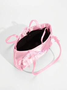 ROMWE Kawaii 1pc Cute Y2K Bow Rhinestone Decor Pink Cherry Crossbody Bag For Women, Fashionable Bow Decorated Handbag - Multicolor - View 6