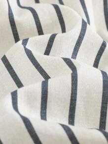 Cozy Pixies 2 Stücke Baby Jungen geripptes weiches Kragen Kurzarm Top mit halber Knopfleiste und gestreifter Latzhose-Shorts Set