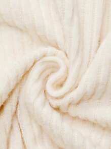 SHEIN Set de maternidad de 2 piezas: Top acanalado de cuello redondo sólido y pantalones