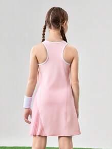 JNSQ Robe de sport professionnelle pour filles pour l'extérieur, retour à l'école. Robe de sport professionnelle pour enfants avec col rond, 4 fils, 6 lignes, impression réfléchissante 3M pour l'extérieur