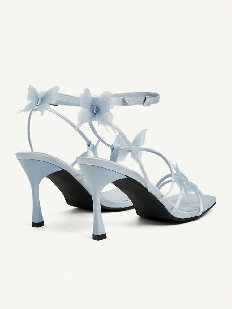 CUCCOO CHICEST Square Toe High Heel Women Shoes With Butterfly Design For Christmas Elegant Shoes Wedding Shoes Summer Shoes Bride Shoes