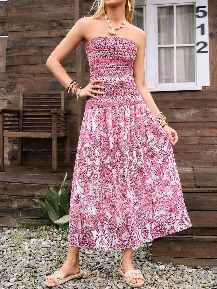 LanaWest Women's Floral Print Ruffle Hem Maxi Vacation Dress - Multicolor - View 1