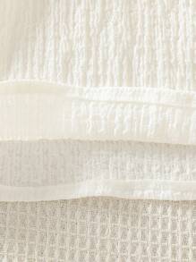 SHEIN Vintaside Kids Baby Girl Cute Jacquard Top & Jacquard Shorts Set, Spring/Summer Baby Girl Summer Outfits White And Green Baby Outfit