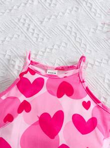 SHEIN 女婴可爱夏季碎花针织上衣和短裤两件套 - 彩色 - 查看 5