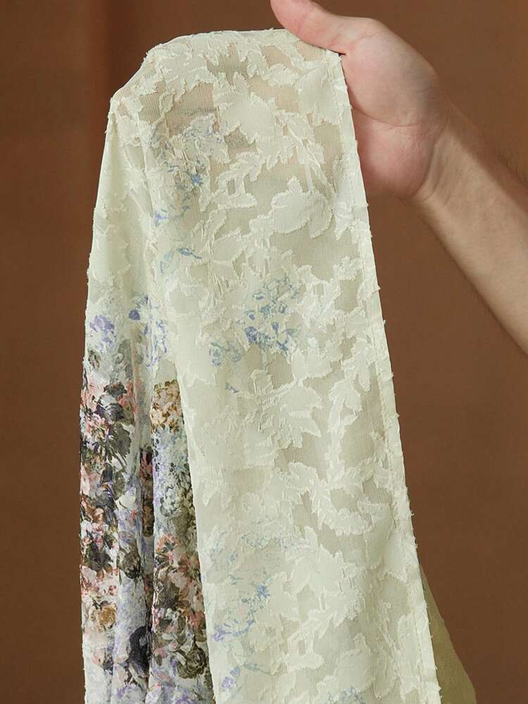 Women's Elegant Romantic Sweeet Cocktail Party Mini Dress, Floral Print Mesh Overlay Woven Dress, Women's Spring/Summer Outfits