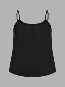 SHEIN EZwear Camiseta de tirantes minimalista y casual de talla grande, para club, aeropuerto, maestras, vacaciones, playa - Paquete de 3 tops con diseño de rayas, camisetas básicas - Blanco y Negro - Ver 10