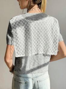 Jouncy Women Short Sleeve Knit Top, Fashionable For Summer