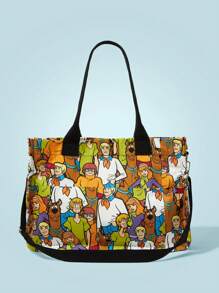 SCOOBY-DOO X SHEIN Women's Cartoon Pattern Large Capacity Fashionable Tote Bag - Multicolor - View 4
