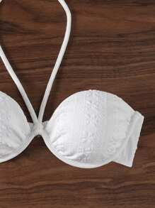 Swim Mod Áo tắm nữ họa tiết hoa 3D vải đệm màu trắng, màu trắng trơn, phong cách ngọt ngào cho bơi lội, bãi biển, tiệc hồ bơi cho kỳ nghỉ hè trên bãi biển - trắng - Xem 7