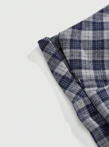 ROMWE Kawaii Jupe décontractée à carreaux avec décoration de nœud pour femmes, été - Gris - Voir 4