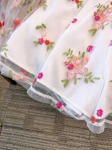 GlowEve CURVE 大码女式立领开衫花卉刺绣透明设计休闲上衣春夏季日常居家休闲度假装 2 件套 - 彩色 - 查看 5