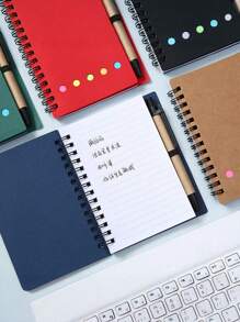 SHEIN 1 buah (Termasuk Pena) Set Buku Catatan Kombinasi, Cocok untuk Catatan Kerja, Pesan Rumah, Penanda Belajar, Pembatas Buku Indeks, Perlengkapan Alat Tulis Kantor, Hadiah Alat Tulis untuk Kembali ke Sekolah, Ulang Tahun, Hari Raya, Hadiah untuk Pelajar - MultiWarna - View 10