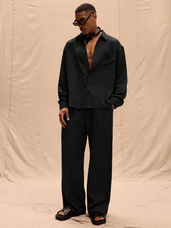 Musero Pantalones de lino oversize solo para primavera, verano, vacaciones y Pascua