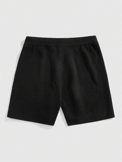 Street Life Men's Vintage Style Hand-Crocheted Patchwork Grandma Plaid Knitted Shorts