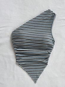 Soleia 女士度假黑白纹理不对称扭纹前褶下摆修身迷你连衣裙，修身设计 - 彩色 - 查看 8