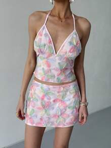 Aloruh Women Two Pieces Outfits For Daily Wear - Pink - View 7