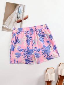 Swim Lushoire Women's Tropical Plant Printed Bikini Bottom Swimsuit (Print Random) For Summer Beach Vacation - Pink - View 4