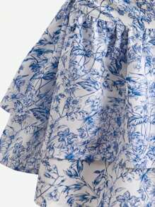 Tween Girls Loose Casual Stripe Strap Side Ruffle Hem A-Line Dress