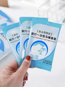 10/20/30/40/50/100 件一次性马桶座套 - 防水防滑塑料套，独立包装，便携式浴室必需品，适合旅行、露营和夏季卫生，散装卫生马桶保护套 - 藍色 - 查看 8