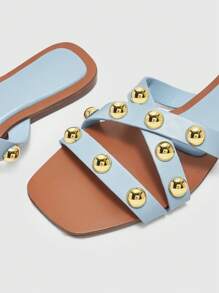 CUCCOO BIZCHIC Women's Fashion Studded Flat Sandals, Summer