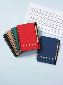 SHEIN 1 buah (Termasuk Pena) Set Buku Catatan Kombinasi, Cocok untuk Catatan Kerja, Pesan Rumah, Penanda Belajar, Pembatas Buku Indeks, Perlengkapan Alat Tulis Kantor, Hadiah Alat Tulis untuk Kembali ke Sekolah, Ulang Tahun, Hari Raya, Hadiah untuk Pelajar - MultiWarna - View 9