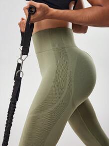 Easithlete 纯色高腰紧身弹力七分裤，夏季运动裤