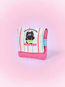 ROMWE Kawaii Cute Animal Striped Coin Purse Accessory