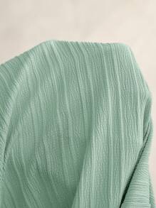 MaterniWear 純色孕婦V領蝙蝠袖綁帶收腰洋裝 - 綠色 - 查看 8