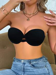 SHEIN 2 Pcs/Set Fashionable Double Buckle Strapless Bra, Suitable For Summer - Multicolor - View 5