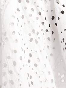 Aveloria Rosie Đầm Maxi Dài Ôm Vừa Vặn Một Bên Vai Thêu Rỗng Ruffle Trim Cho Nữ, Phong Cách Kỳ Nghỉ - trắng - Xem 7