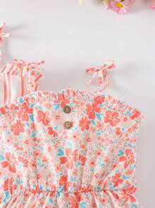 SHEIN 少女印花连体裤 - 粉色 - 查看 8