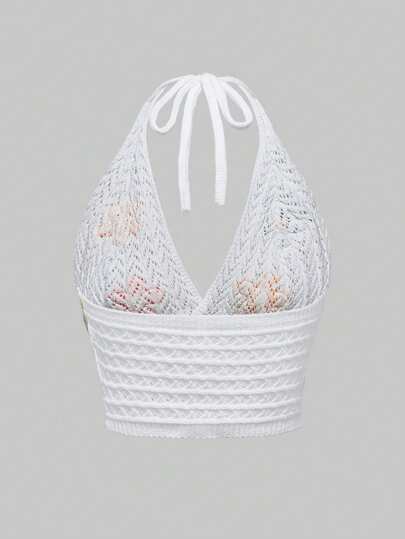 Plus Size Women 3D Floral Decor Spaghetti Strap Camisole Top