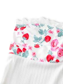 Áo ba lỗ in họa tiết dâu tây viền bèo nhún cho bé gái tuổi teen - trắng - Xem 3