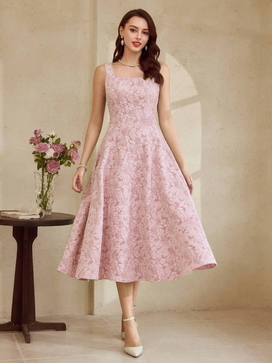 Vintamour 复古优雅女式花卉提花纹理连衣裙 休闲工作服 女式夏季服装 女式夏季连衣裙 舞会连衣裙 女式春季服装 女式复活节连衣裙 女式度假服装 女式春季连衣裙 女式度假服装 女式婚礼宾客连衣裙 女式夏季服装 女式正式连衣裙 女式连衣裙 女式夏季连衣裙 女式优雅生日连衣裙 女式太阳裙 毕业礼服 春季连衣裙 - 粉色 - 查看 1