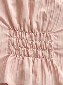 Soleia 纹理系带休闲度假衬衫，时尚前卫 - 粉色 - 查看 6