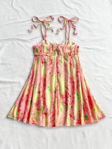 Soleia Váy mini in họa tiết dệt dây mảnh cho nữ trang phục thường ngày váy lưới đi nghỉ trang phục mùa xuân cho nữ váy hoa váy suông cho nữ - Nhiều màu - Xem 2