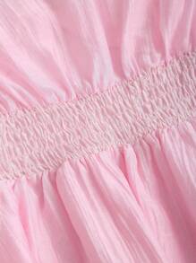 Sweetra 法式V领长袖衬衫，轻薄修身，收腰，优雅，防紫外线，春夏 - 粉色 - 查看 4