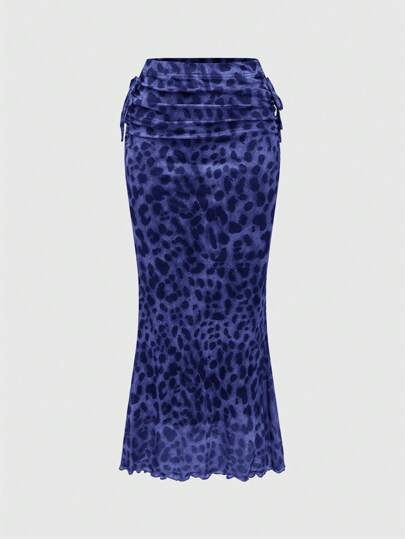 J-Fashion Women's Leopard Print Skirt, Fashionable For Summer