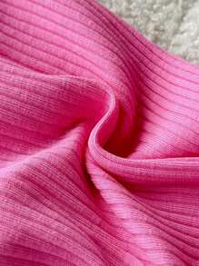 SHEIN Vintaside Kids Bộ 5 quần lót in họa tiết sọc hình gấu trái tim cho bé gái, phù hợp mặc hàng ngày, thích hợp cho mùa xuân/hè - Hồng - Xem 6