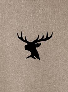 EURMUSE Men's Deer Pattern Hooded Sweatshirt And Pants Two-piece Set - Beige - View 3