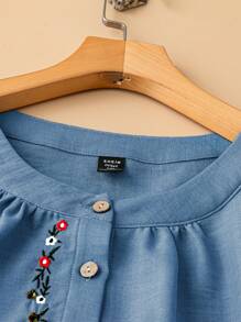 Linhara Plus Size Women 2 Pieces Woven Casual Outfit Set, Autumn - Royal Blue - View 3