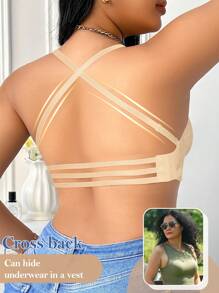 NudeFit Sujetador con relleno, encaje negro y aros de acero para tallas grandes, sujetador push-up sexy con tirantes ajustables y desmontables, cierre cruzado en la espalda