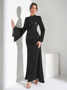 Coutiva Luxurious Diamond-Inlaid Cocktail Dress, Elegant & Graceful High-End Party Dress For Socialite