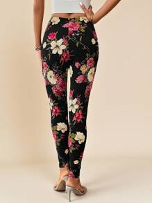 SHEIN Clasi Floral Print High Waist Leggings